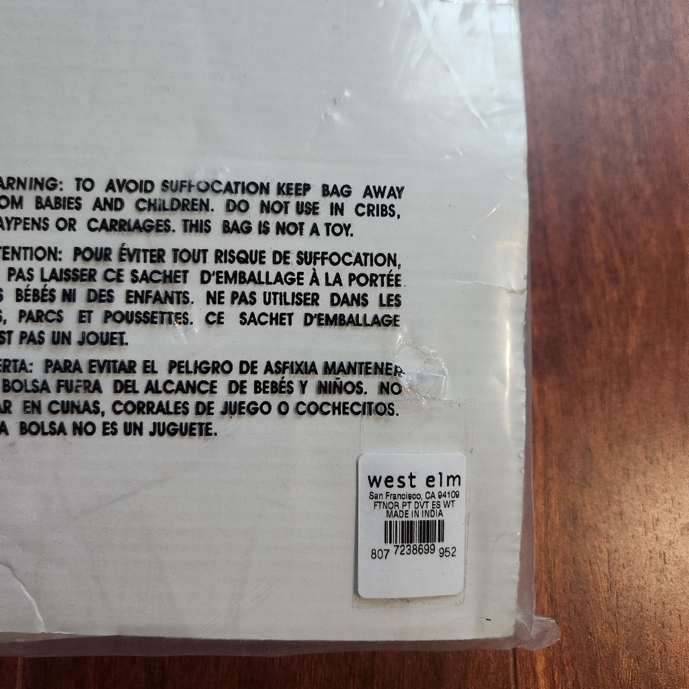 West Elm NWT Organic Cotton Euro White Sham - Picture 6 of 6